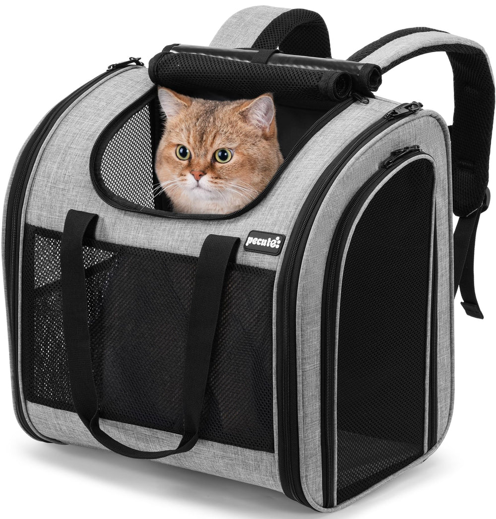 Pecute sac à dos face avant montrant l’ouverture et la sécurité, transport confortable