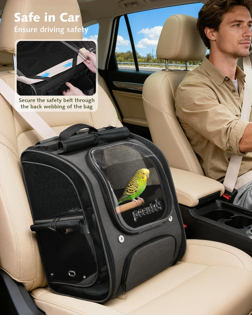 Pecute sac plié montrant rangement compact et gain de place