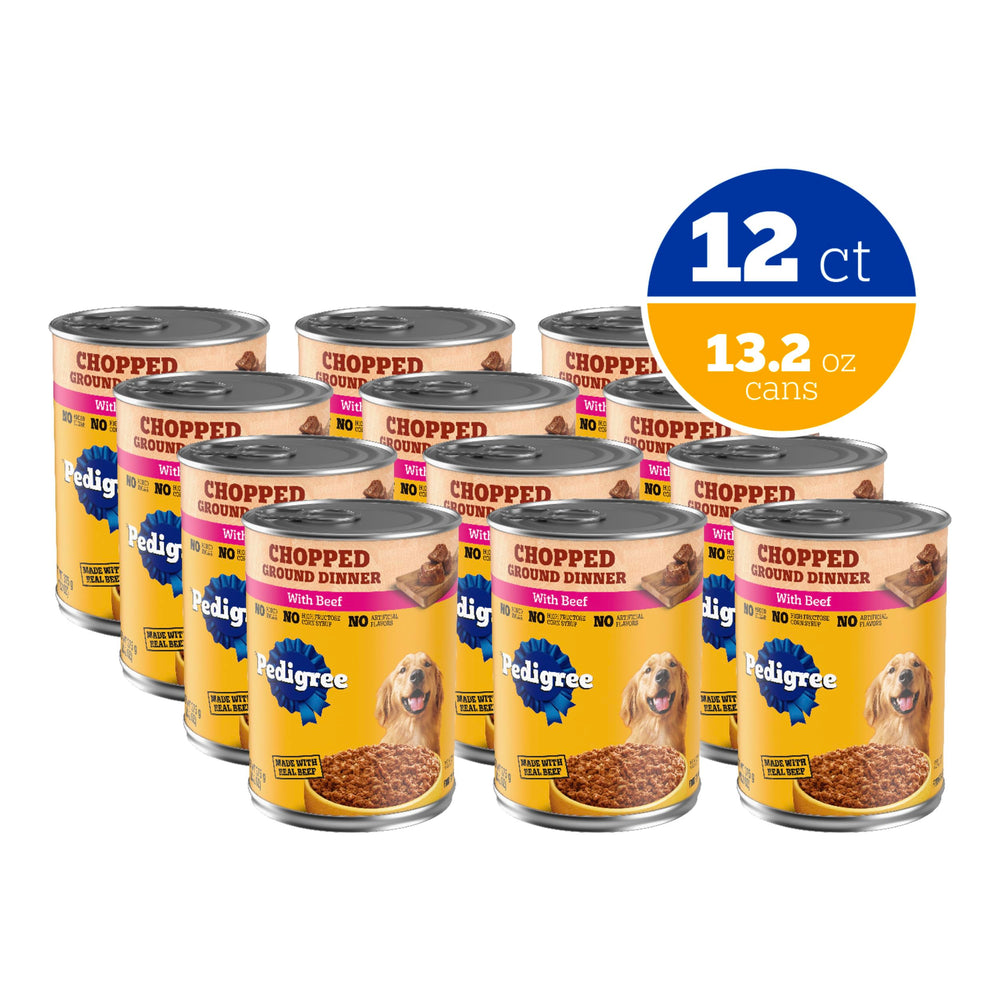 Pedigree boîte ouverte montrant la viande hachée pour un repas savoureux