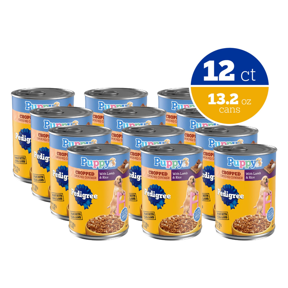 Pedigree chiot étiquette lisible indiquant nutriments pour croissance saine