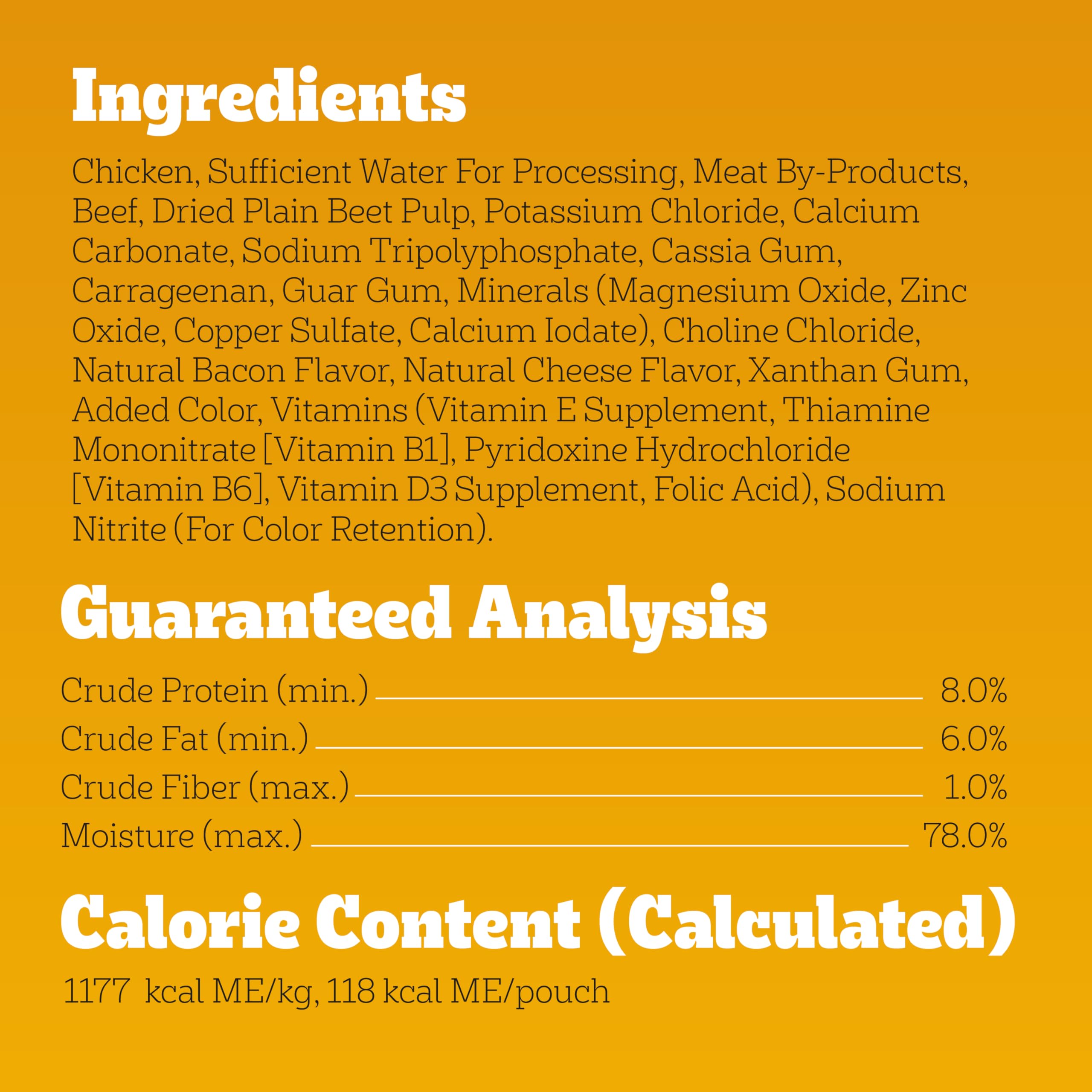 Pedigree comparaison taille, sachet dans une main pour portionnement