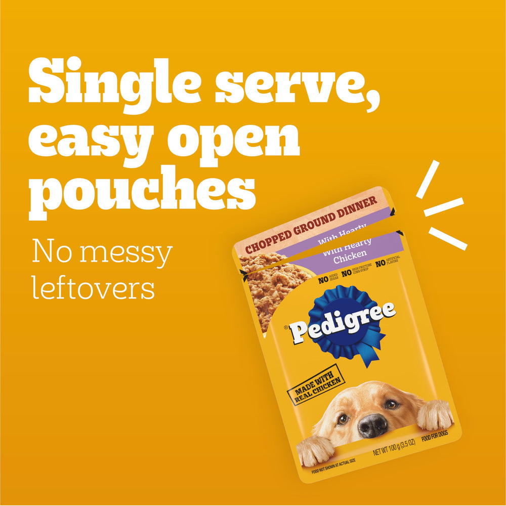 Bol servi Pedigree montrant un repas complet et équilibré pour chien