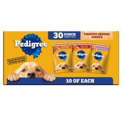 Pedigree sachet face avant montrant l'emballage et praticité