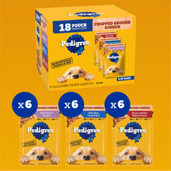 Gros plan Pedigree texture hachée pour appétence et mastication facile
