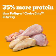 Pedigree texture en sauce visible, hydratation et goût améliorés