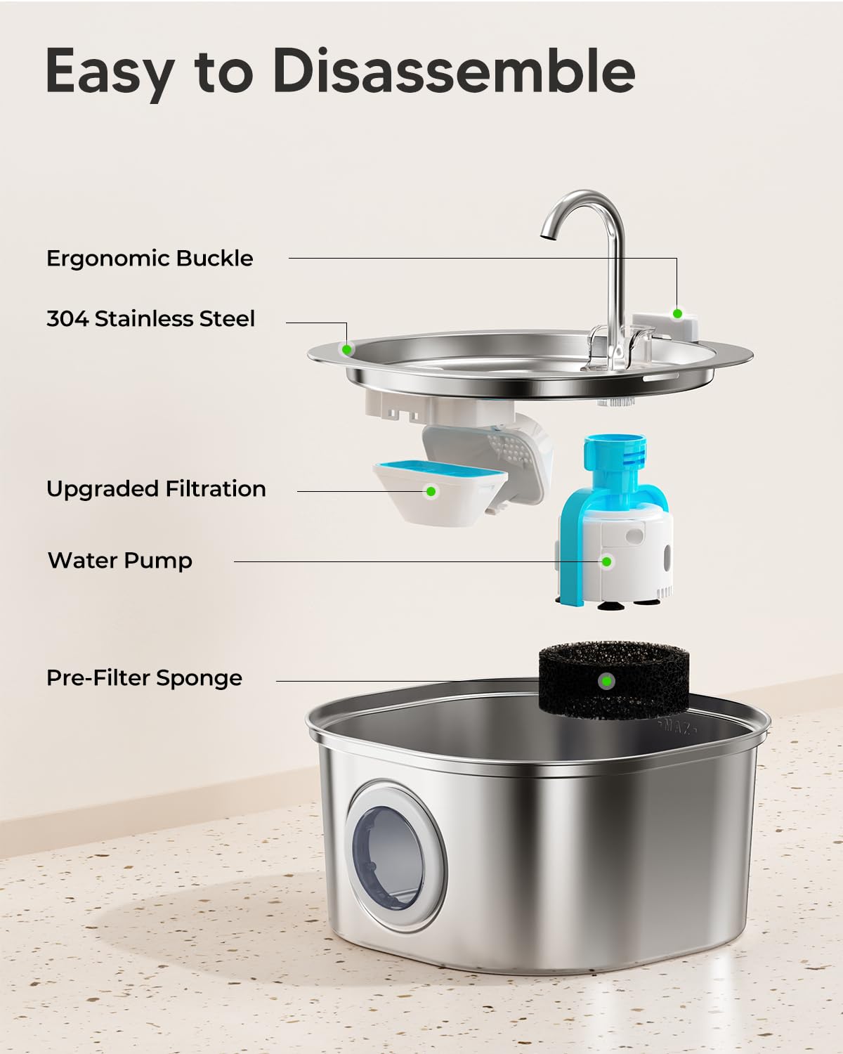 PEKTACO comparaison taille montrant capacité 3,2 L idéale multi-animaux