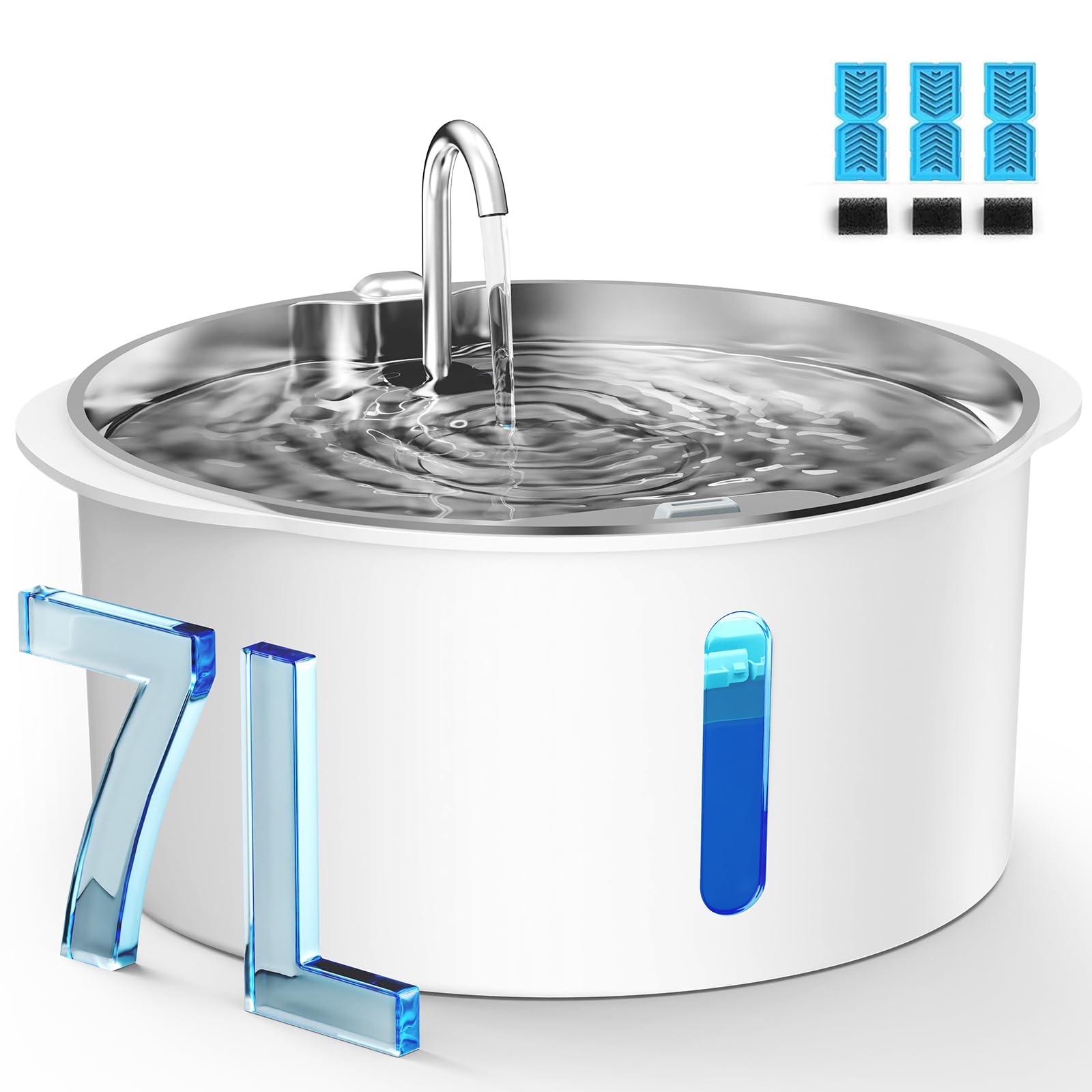 PEKTACO fontaine vue avant en inox, design hygiénique et durable