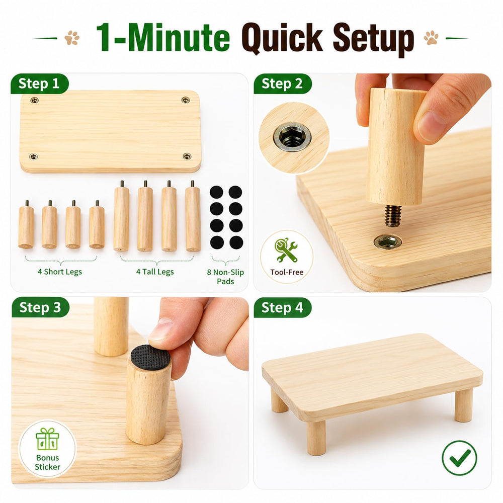 pemoe pieds interchangeables 6cm et 10cm pour réglage ergonomique facile
