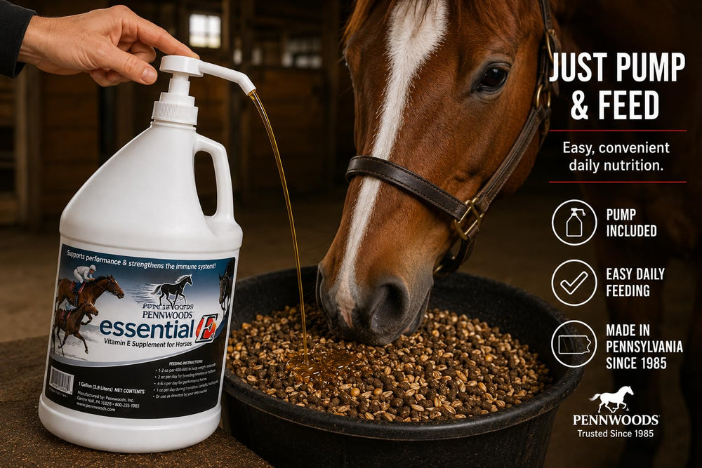 Pennwoods versé dans la nourriture pour meilleure acceptation du cheval