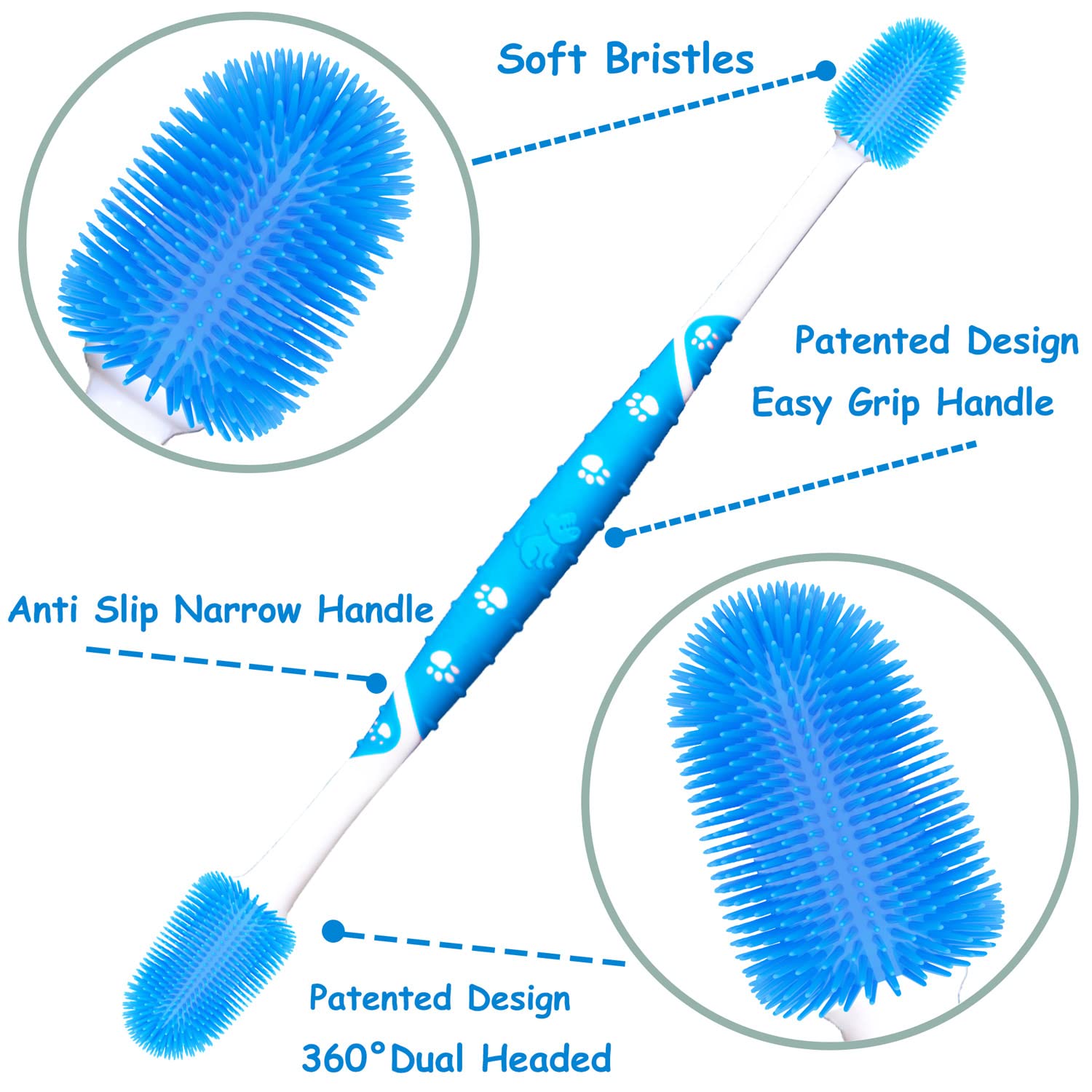 PenVinoo finger brush 360° gros plan en silicone, confort et nettoyage complet