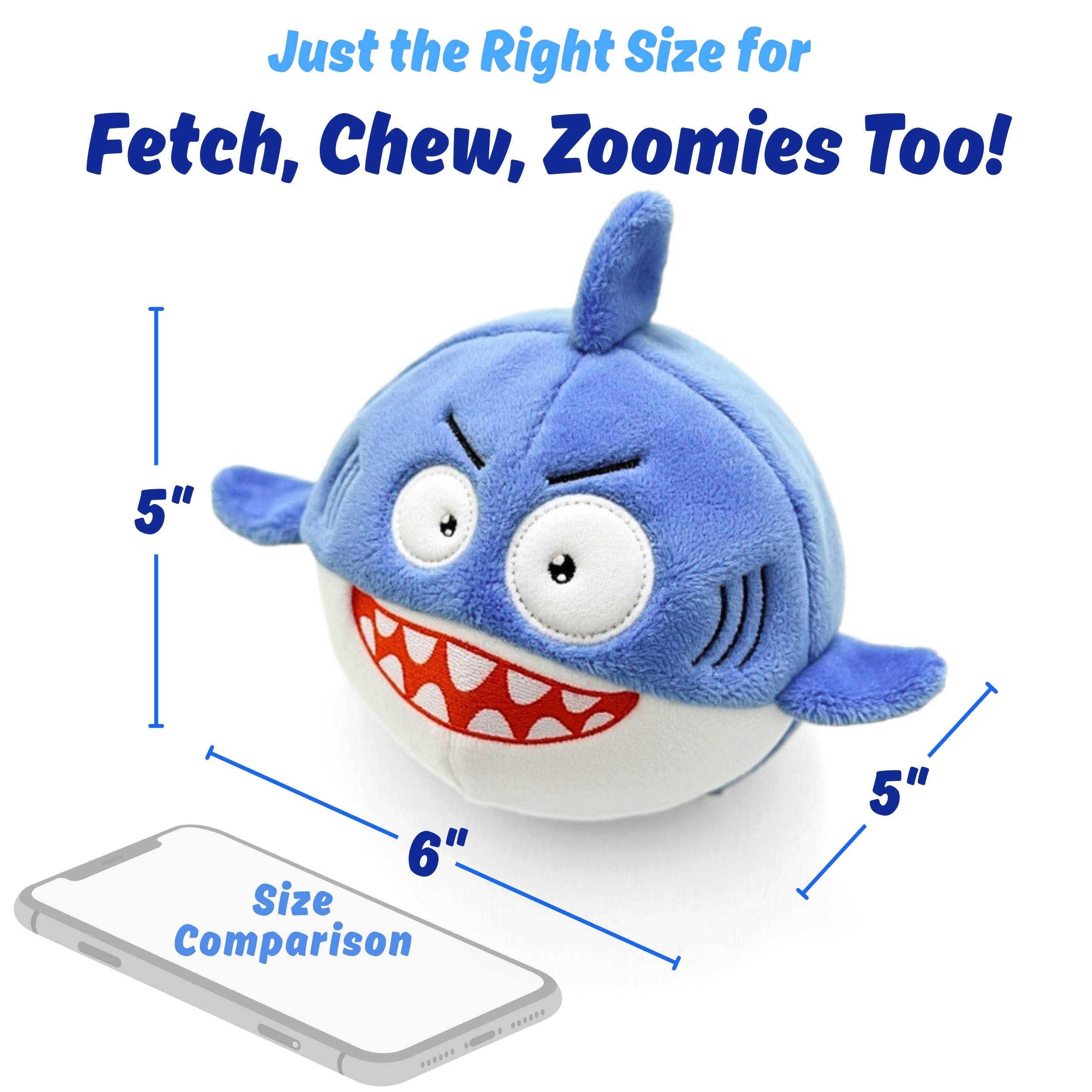 PeppyPawz Sharky gros plan de la balle en caoutchouc résistant
