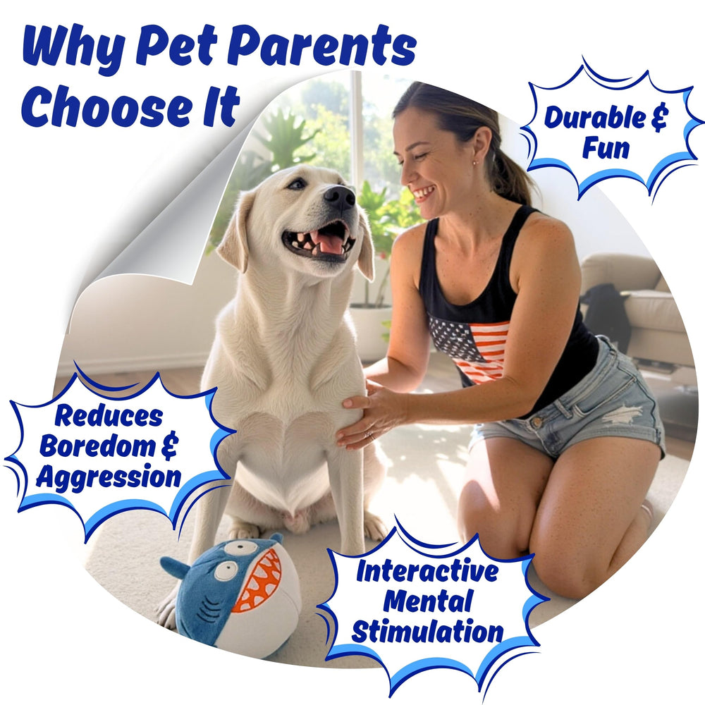 PeppyPawz Sharky chien jouant pour canaliser énergie et mâchouillage