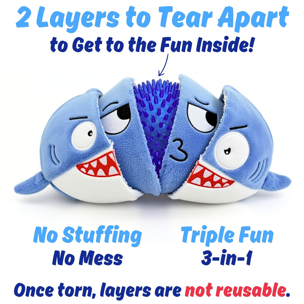 PeppyPawz Sharky vue frontale du jouet soulignant la durabilité