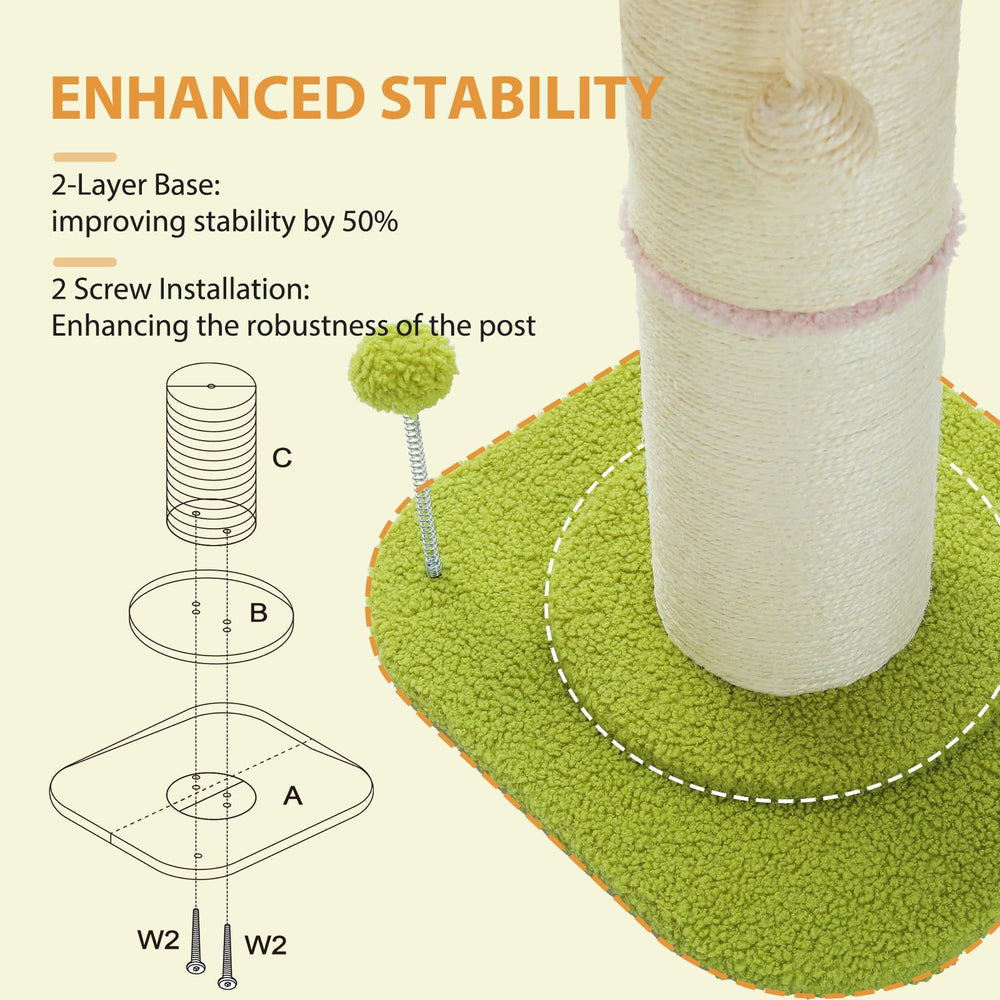 PEQULTI poteau sisal épais 5,5in pour griffades durables