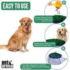 PET ARENA tapis en usage avec chien stimulant l'odorat et ralentissant l'alimentation