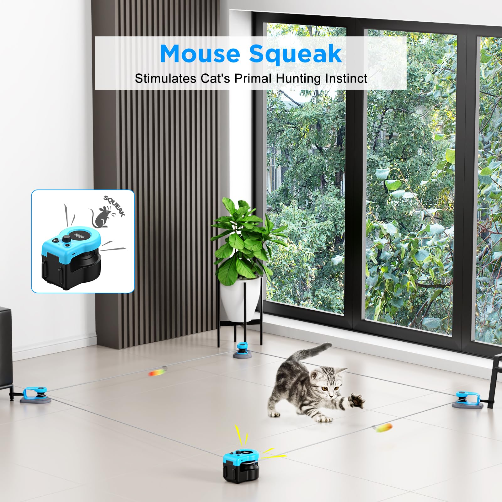 Pet Deluxe détail du module émettant sons de souris pour stimulation
