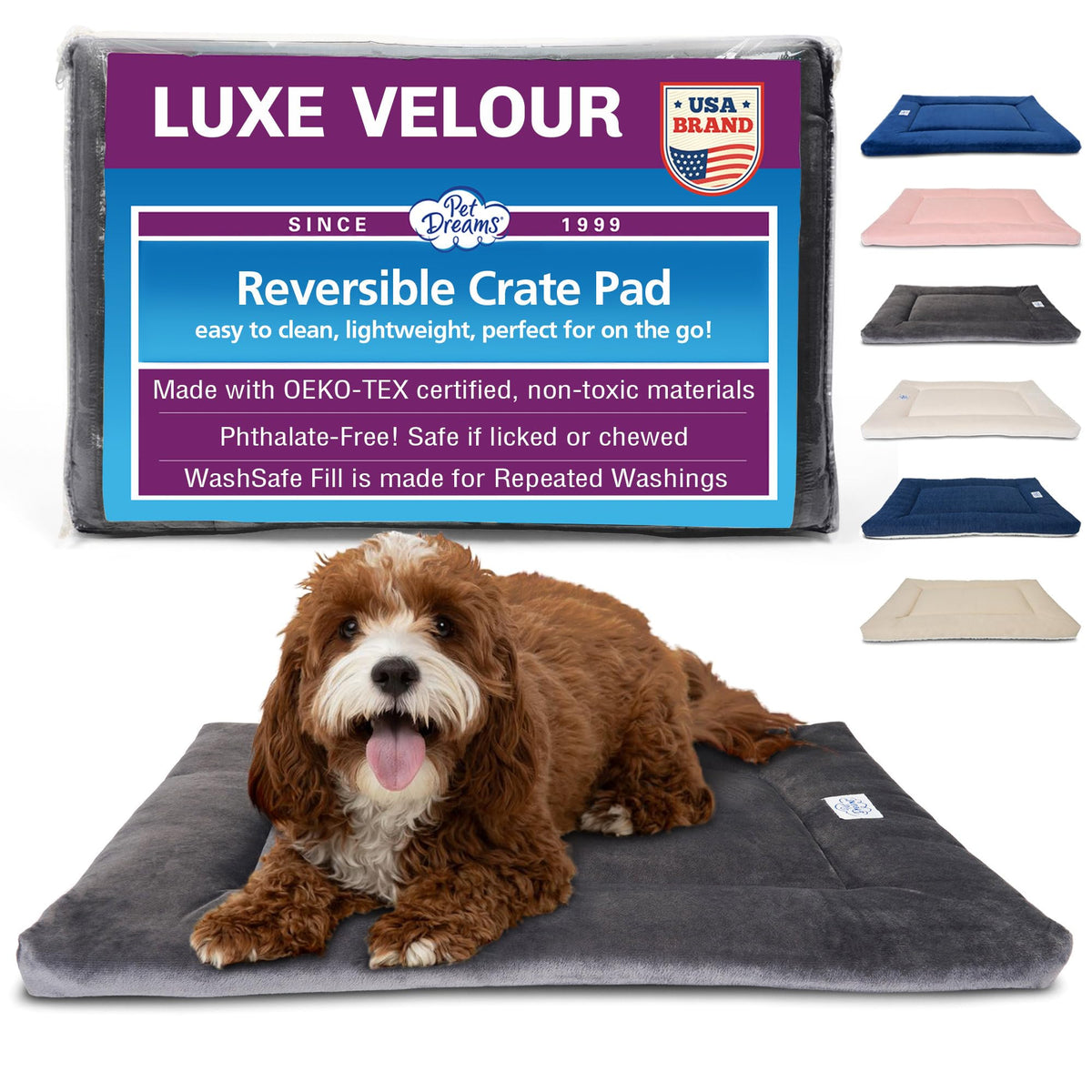 Pet Dreams tapis face avant dans cage iCrate 24" confort et propreté
