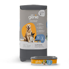 Pet Genie pail vue de face montrant design compact et contrôle des odeurs