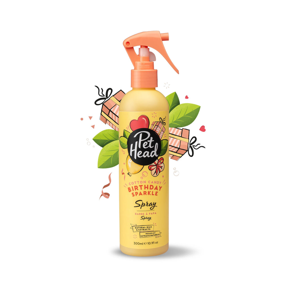 Pet Head flacon face avant montrant le design et l'usage festif