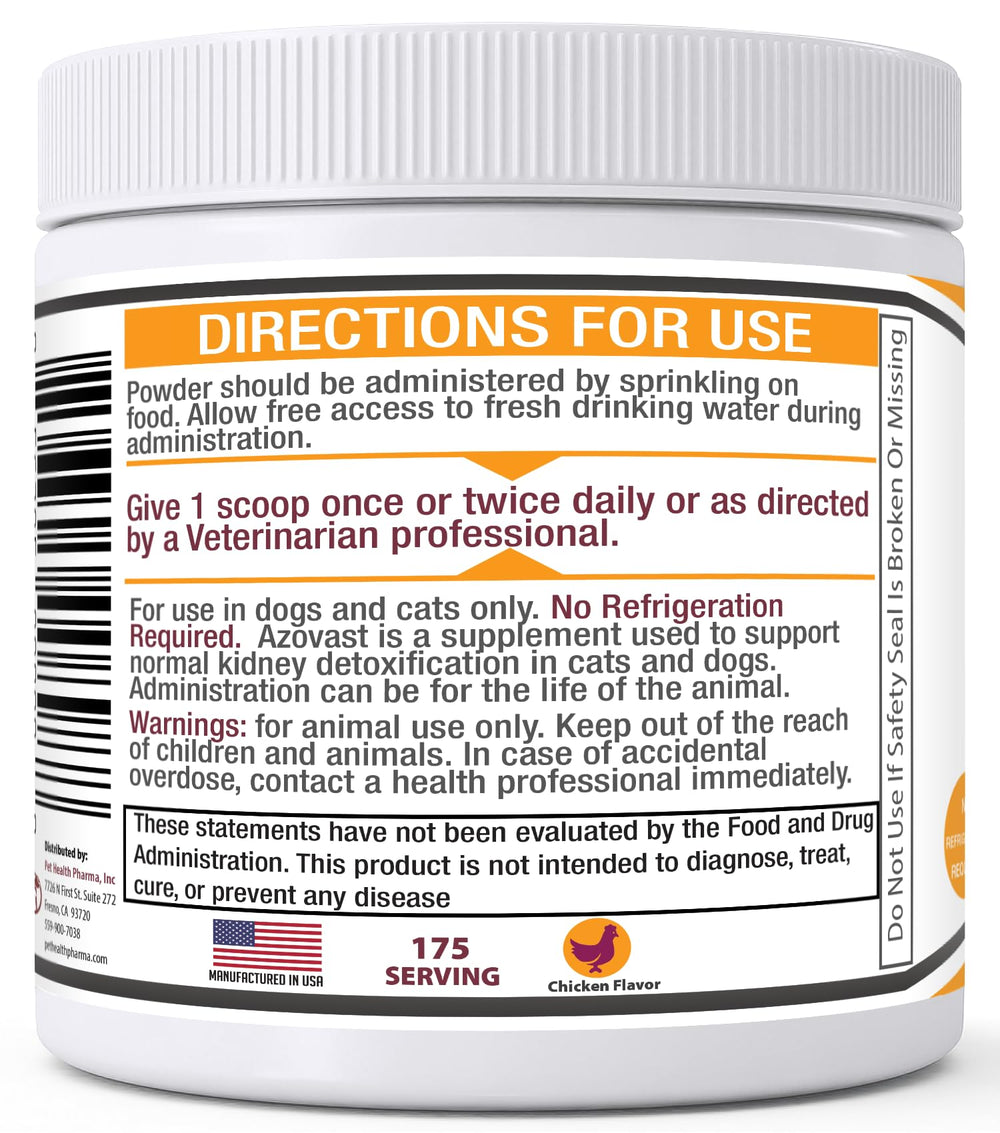 Pet Health Pharma Azovast comparaison taille montrant pot 4 oz pratique et transportable