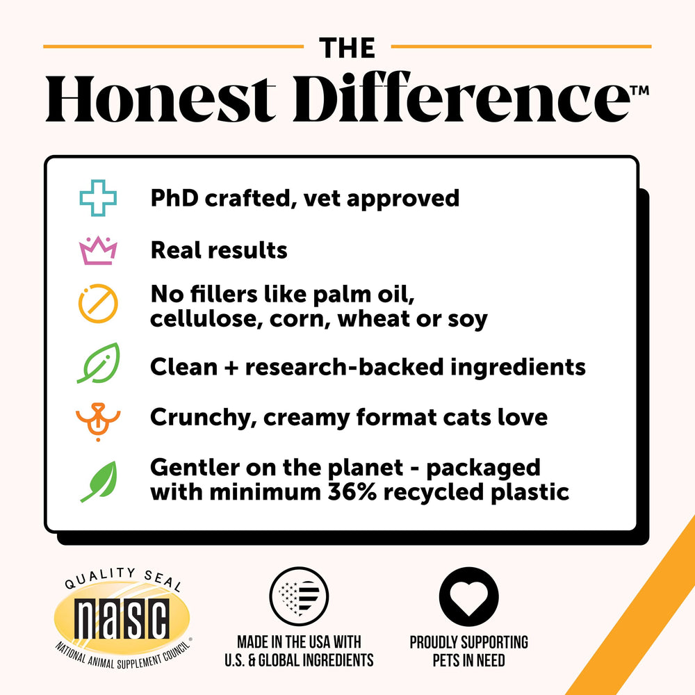Pet Honesty comparaison d’échelle montrant la taille réelle d’une friandise