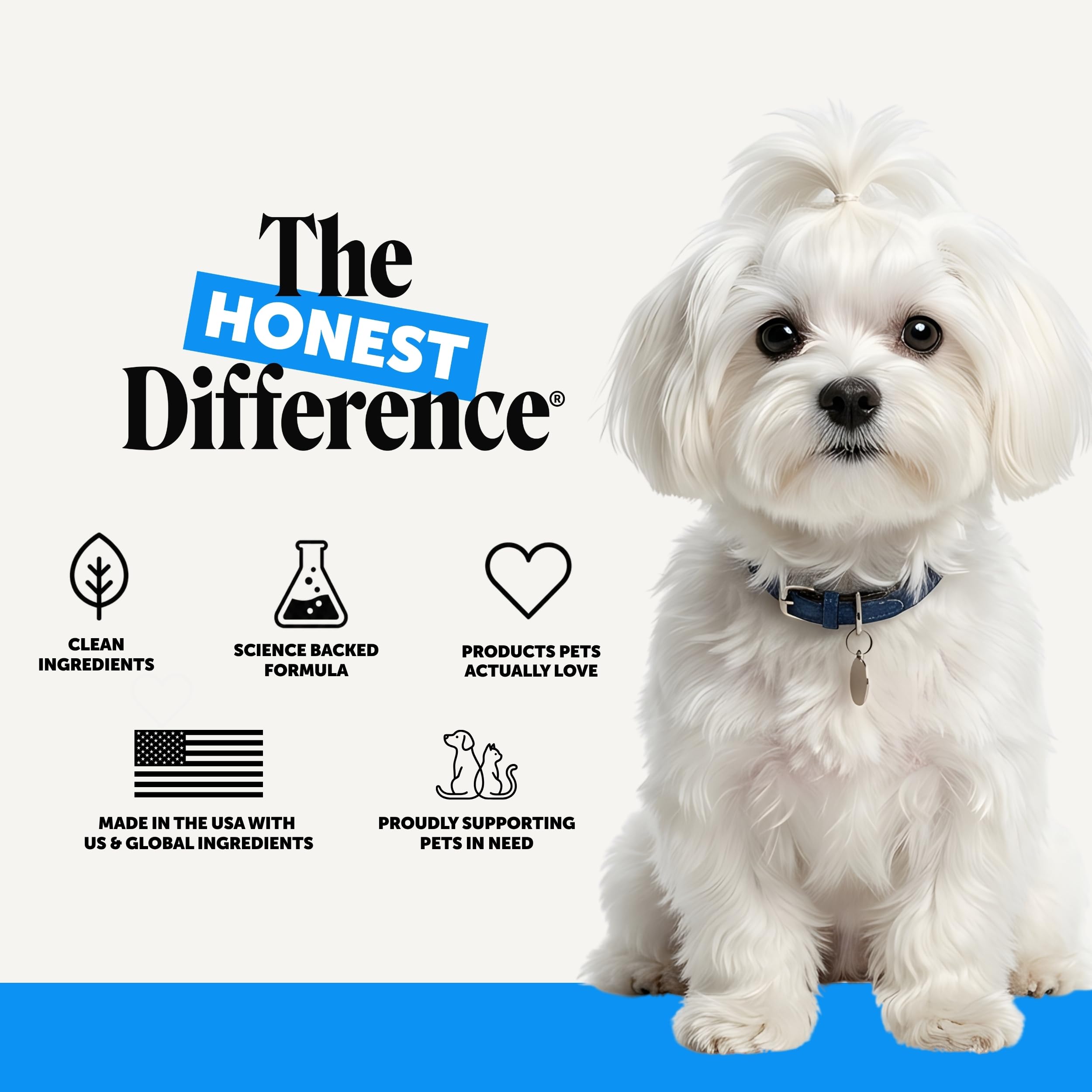 Pet Honesty pot ouvert révélant comprimés aide routine quotidienne