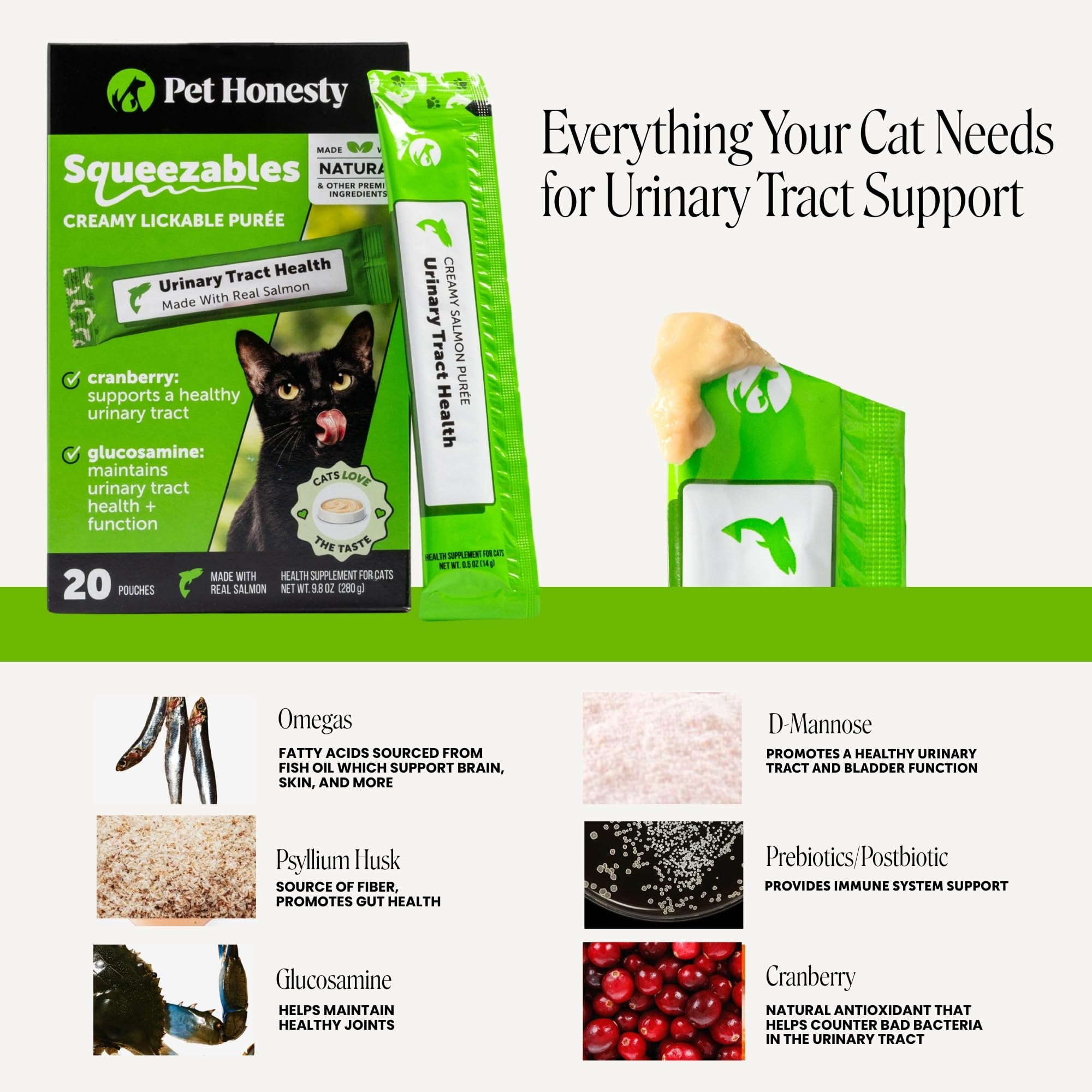 Pet Honesty sachet ouvert prêt à presser pour administration facile