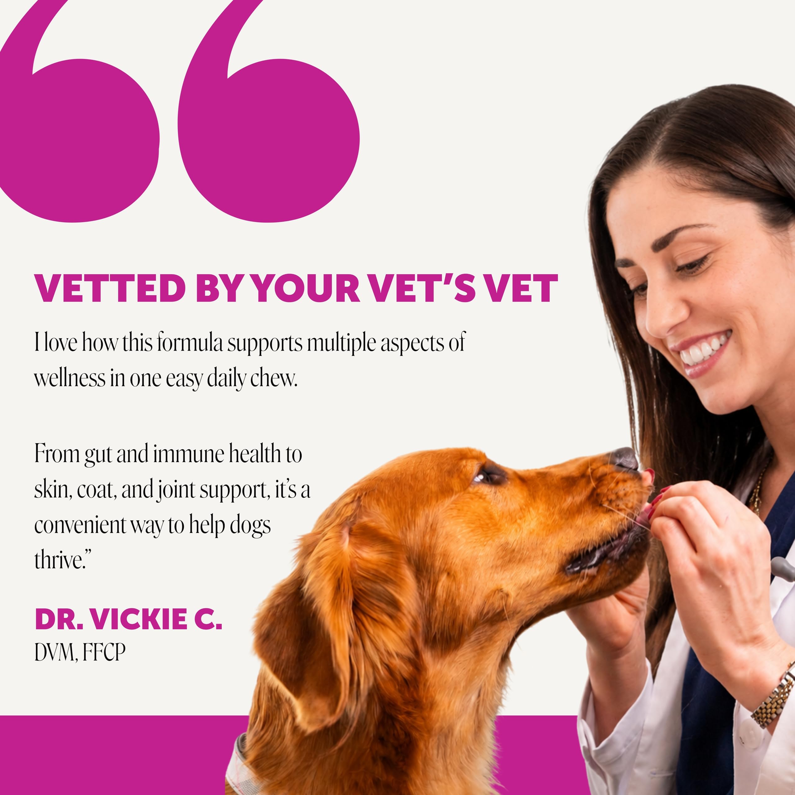 Pet Honesty étiquette ingrédients montrant probiotiques et glucosamine