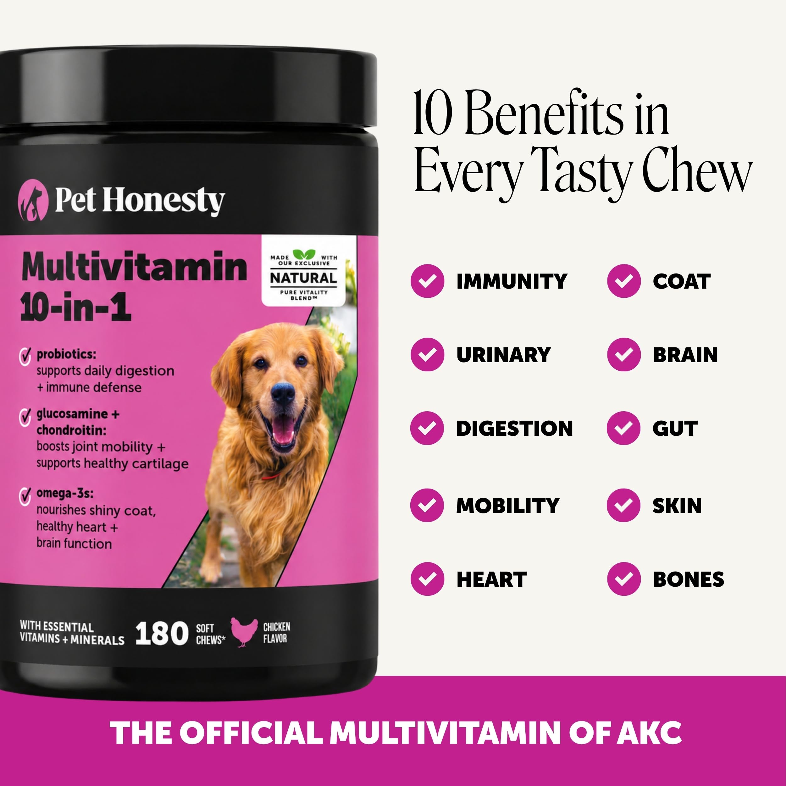 Pet Honesty gros plan couleur et finition du comprimé pour administration facile
