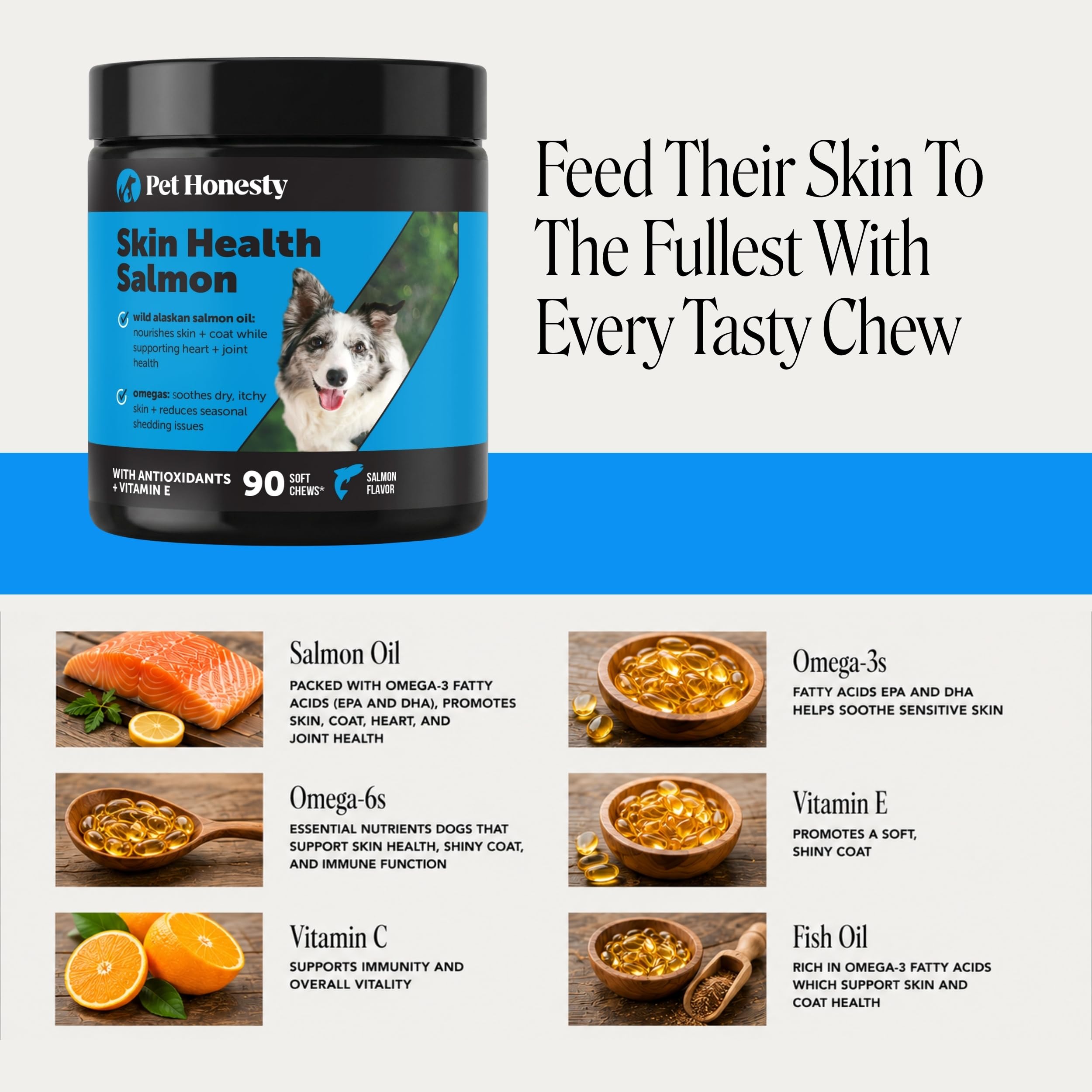 Pet Honesty texture comprimé détail montrant formule mastiquable stable