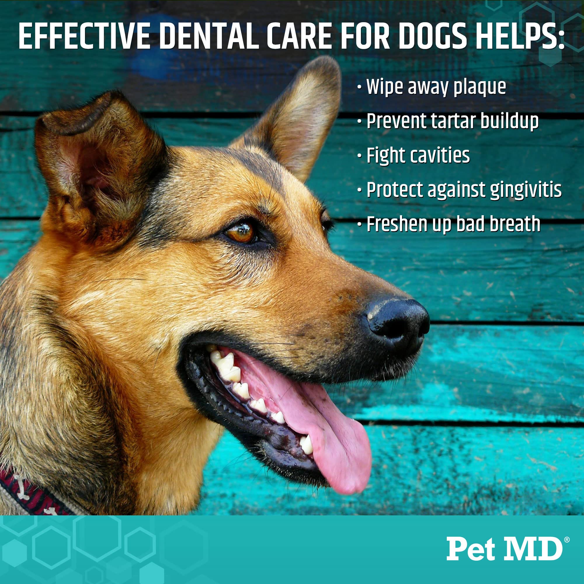Pet MD lingette en main nettoyant dents, application facile