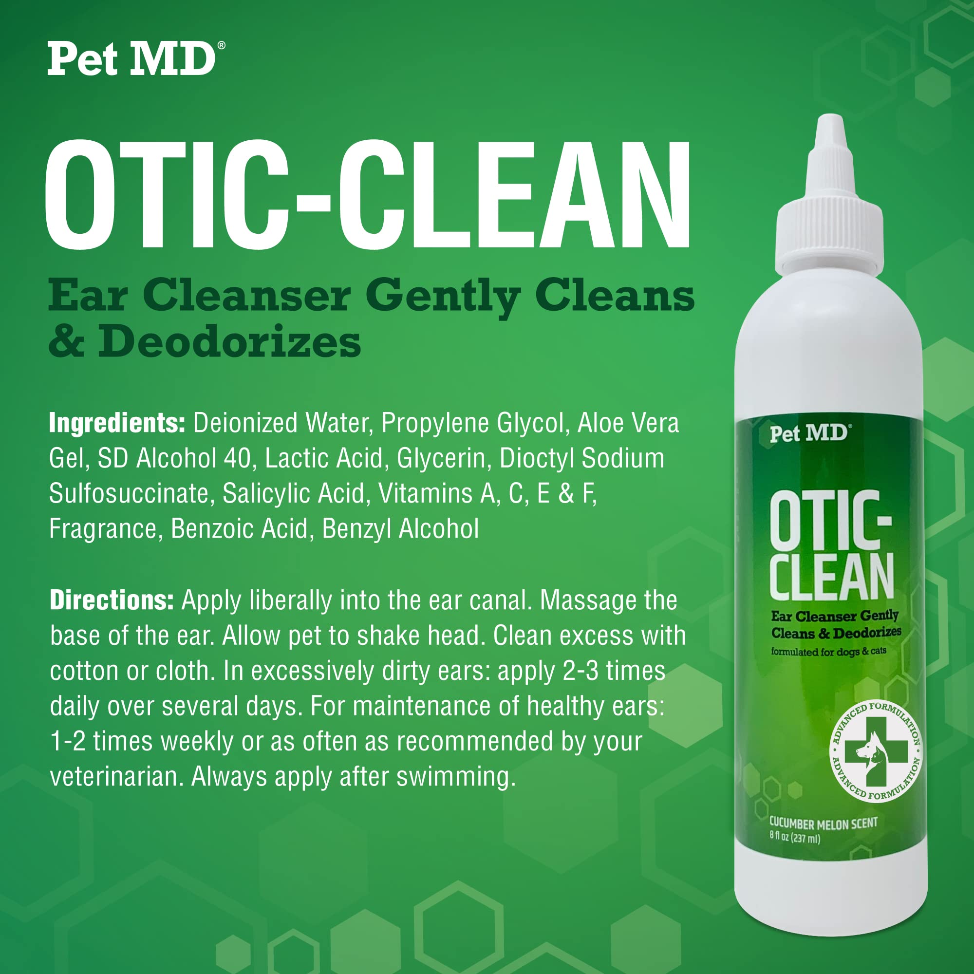 Pet MD flacon 8 oz en comparaison d'échelle, pratique pour usage régulier