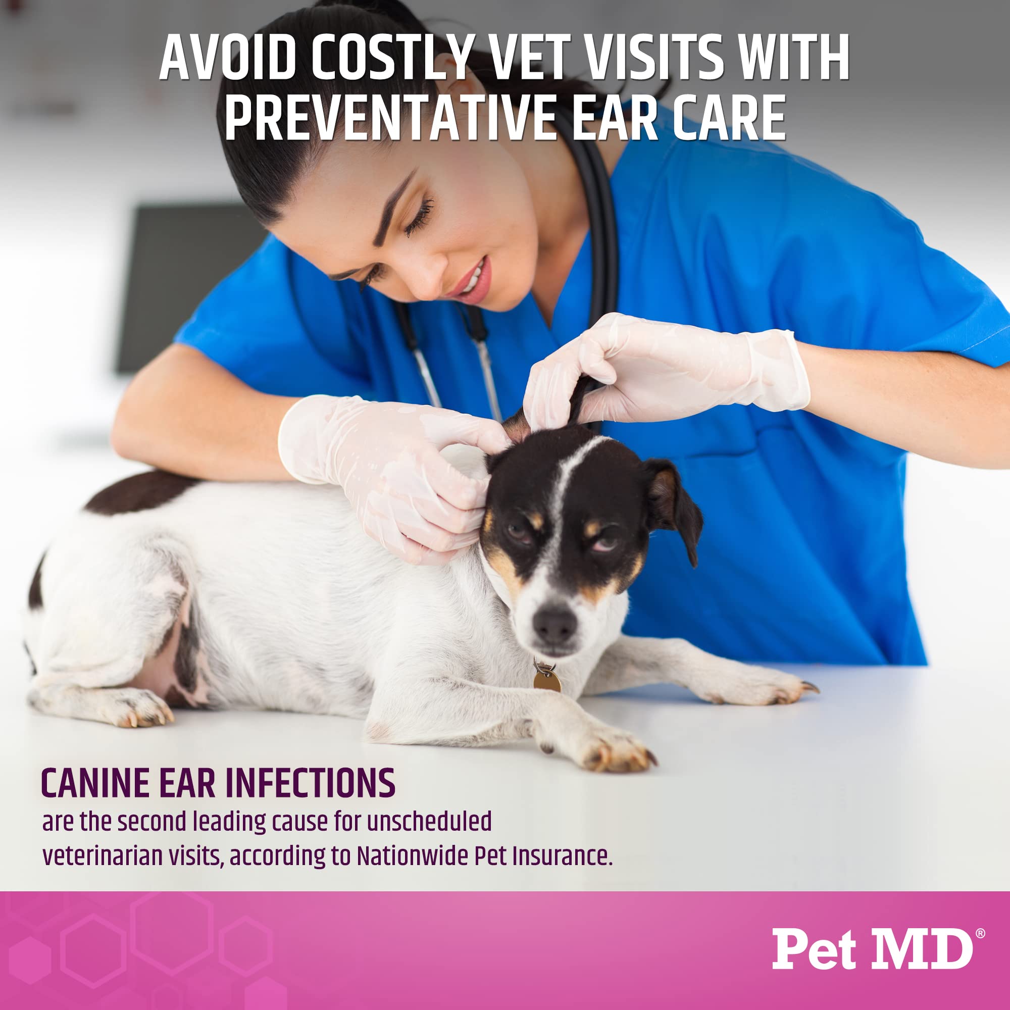 Pet MD application sur chien montrant nettoyage doux et confort immédiat