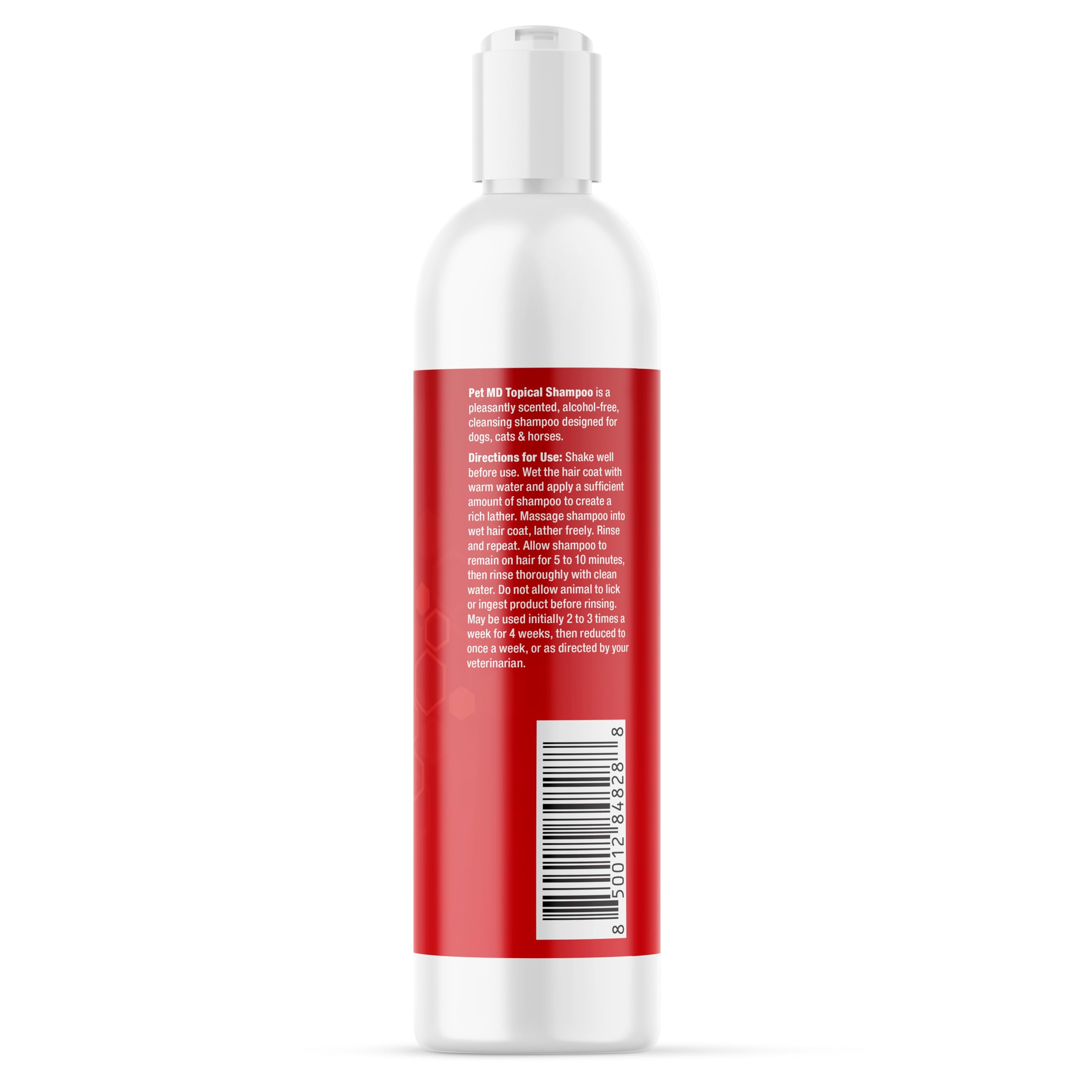 Application du shampooing Pet MD sur un pli cutané d'un chien démontrant un nettoyage localisé et sûr