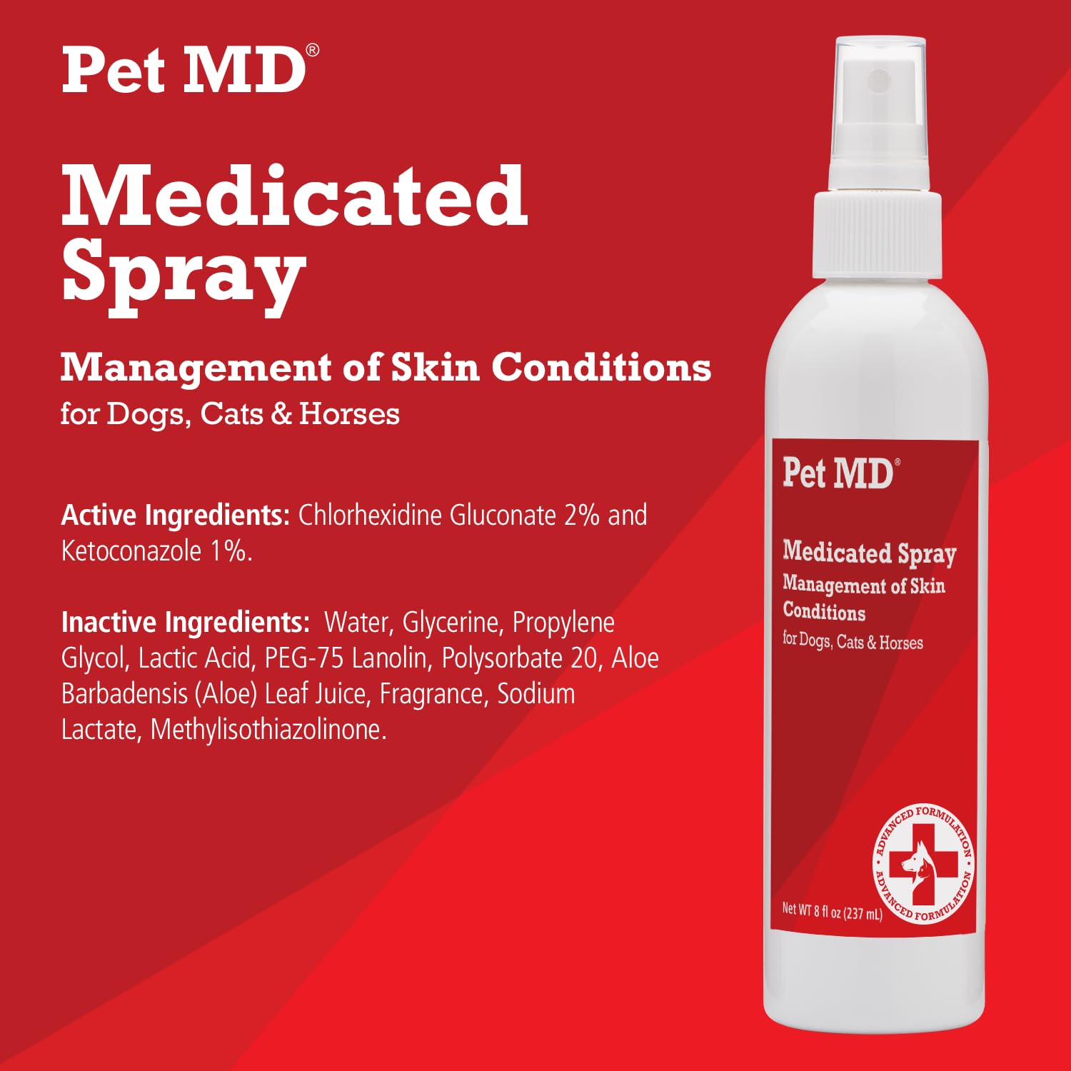 Pet MD zoom sur nébulisation et texture, vaporisation uniforme et non collante
