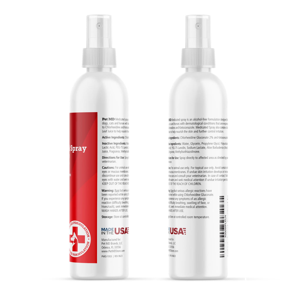 Pet MD spray sur plis du visage d'un chat, nettoie en douceur sans irriter