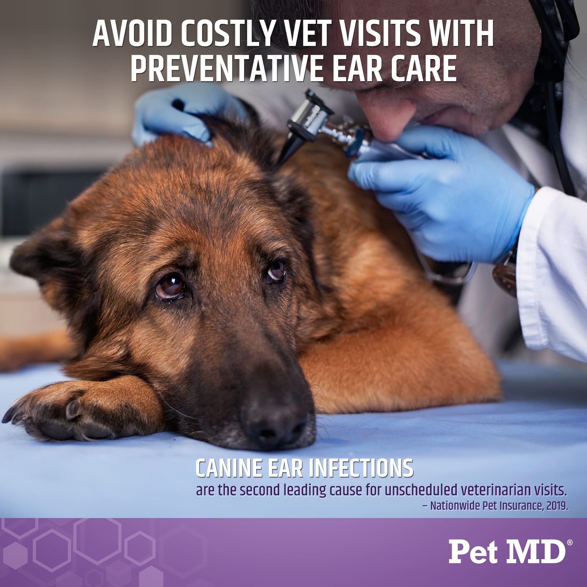 Gros plan de l'étiquette Pet MD Tris Flush montrant informations et garantie qualité