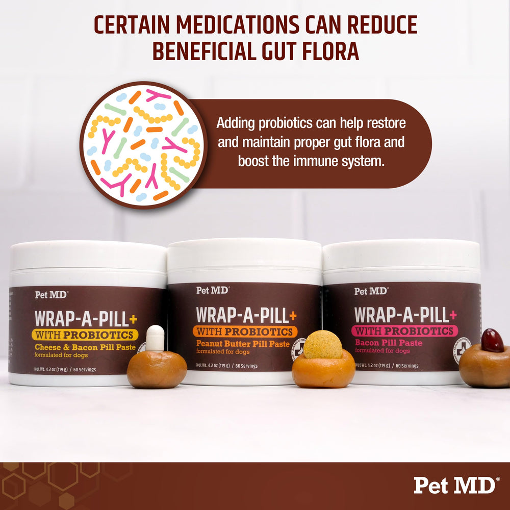 Pet MD produit donné à un chien heureux pour prise sans stress
