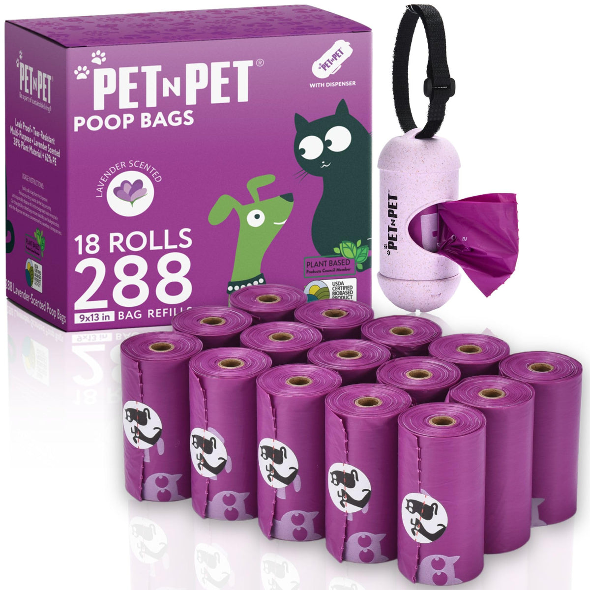 Pet N Pet emballage 288 sacs montrant l’ensemble pratique et gain de place