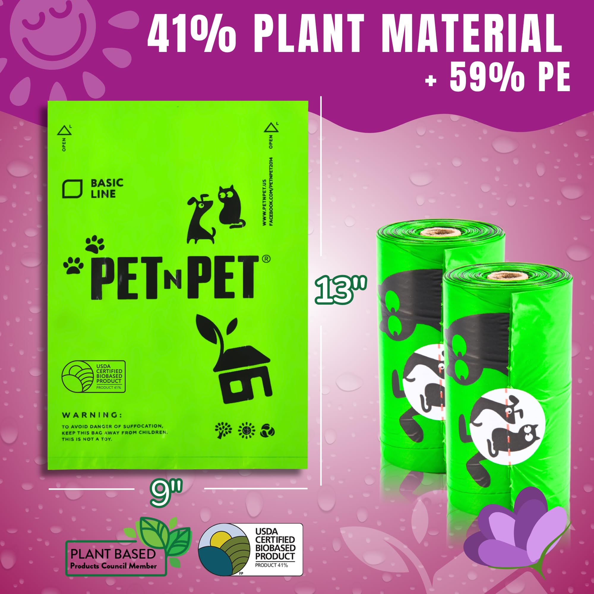 Pet N Pet gros plan texture du sac montrant épaisseur et résistance