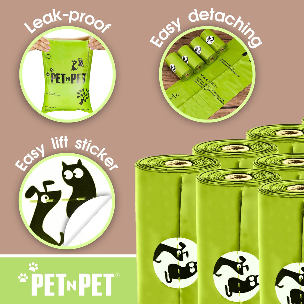 Pet N Pet rouleau de sacs affichant la perforation pratique et ouverture rapide
