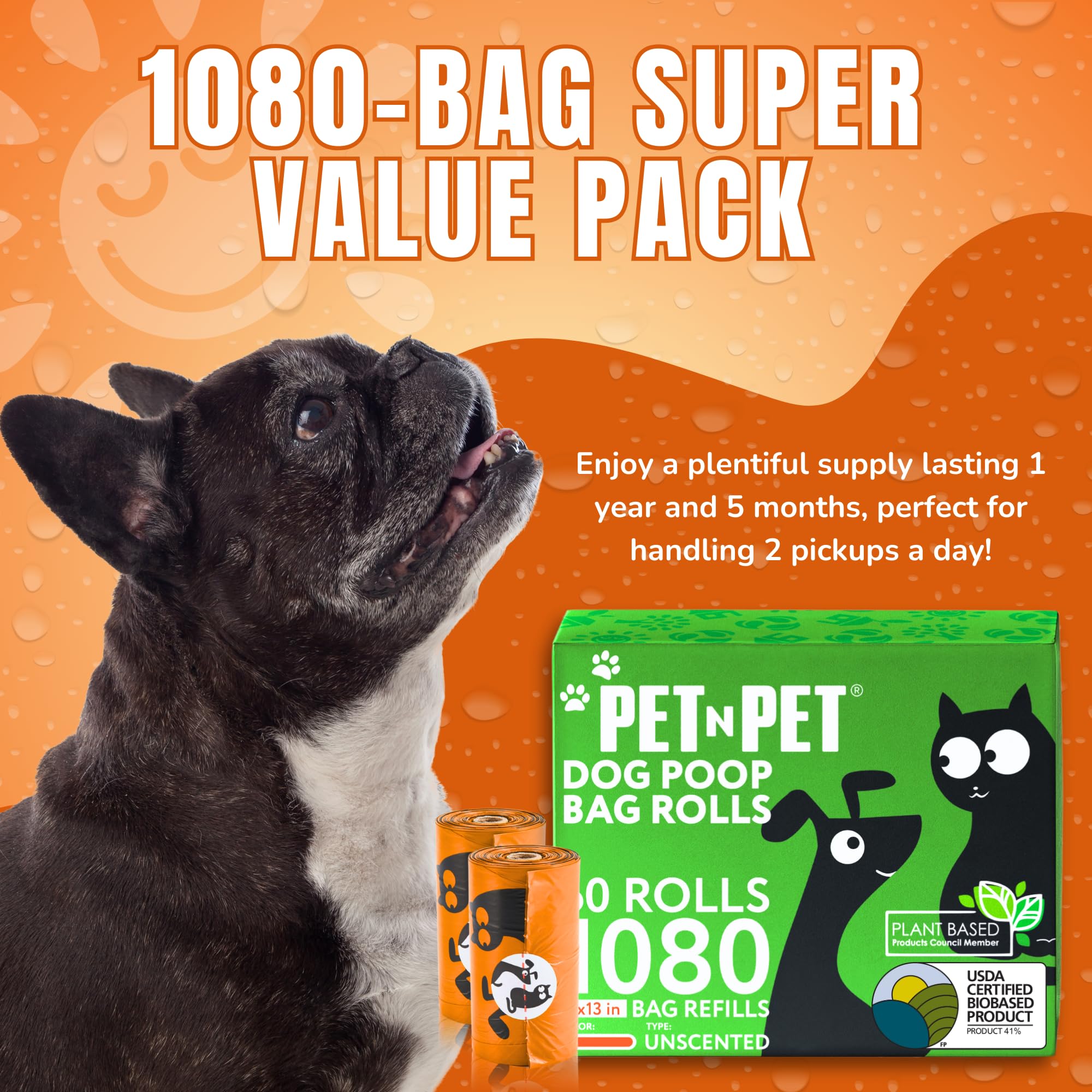PET N PET sac utilisé à la laisse pour ramassage hygiénique rapide