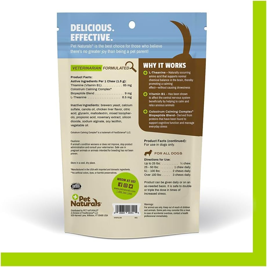 Pet Naturals bouchées dans la main pour visualiser la taille et dosage facile