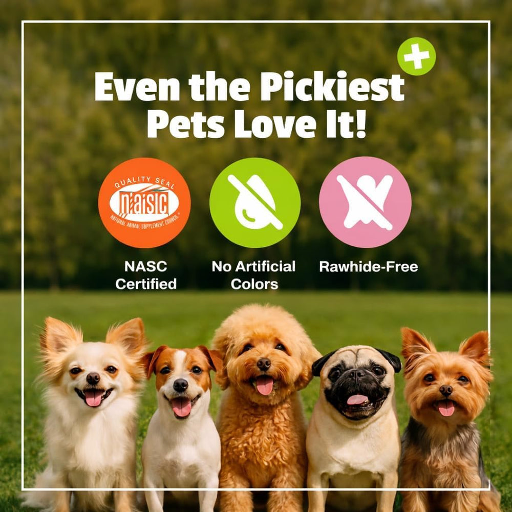 Pet Naturals sceau NASC sur l'étiquette preuve de qualité testée