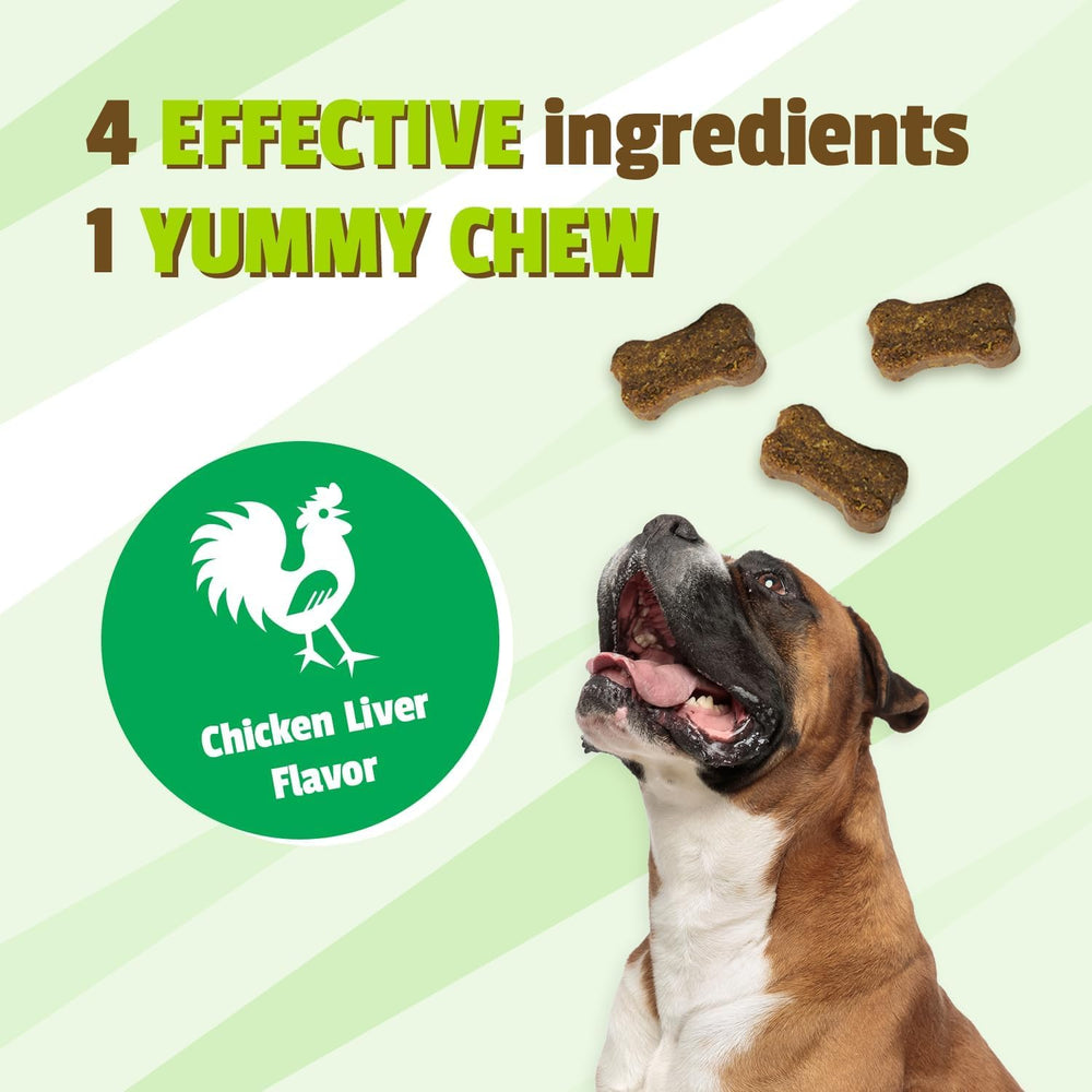 Pet Naturals comparaison taille bouchée montrant échelle et portion recommandée par poids
