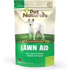 Pet Naturals emballage avant Lawn Aid montrant la boîte et bénéfice pelouse plus verte