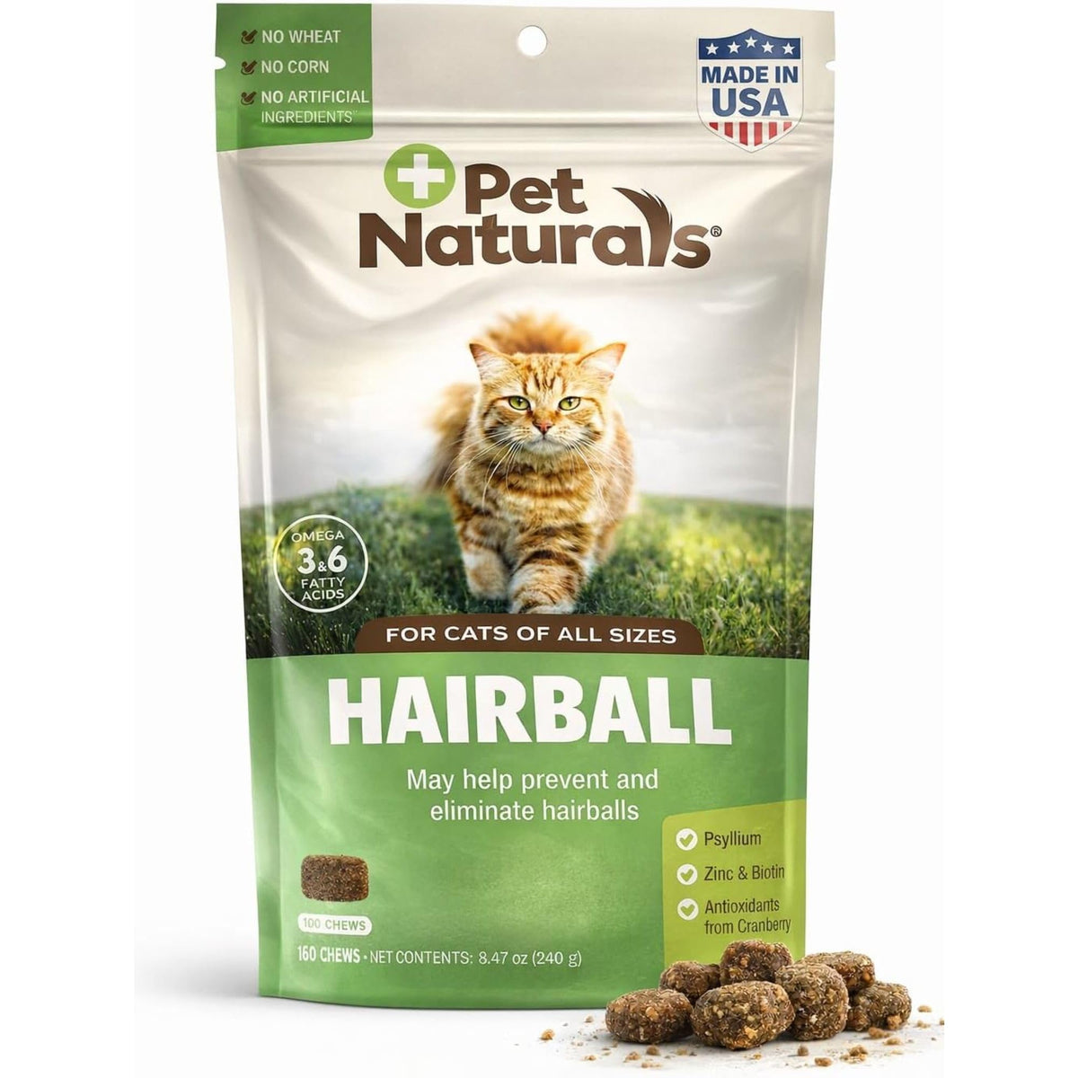 Pet Naturals emballage face montrant 160 friandises utile pour achat