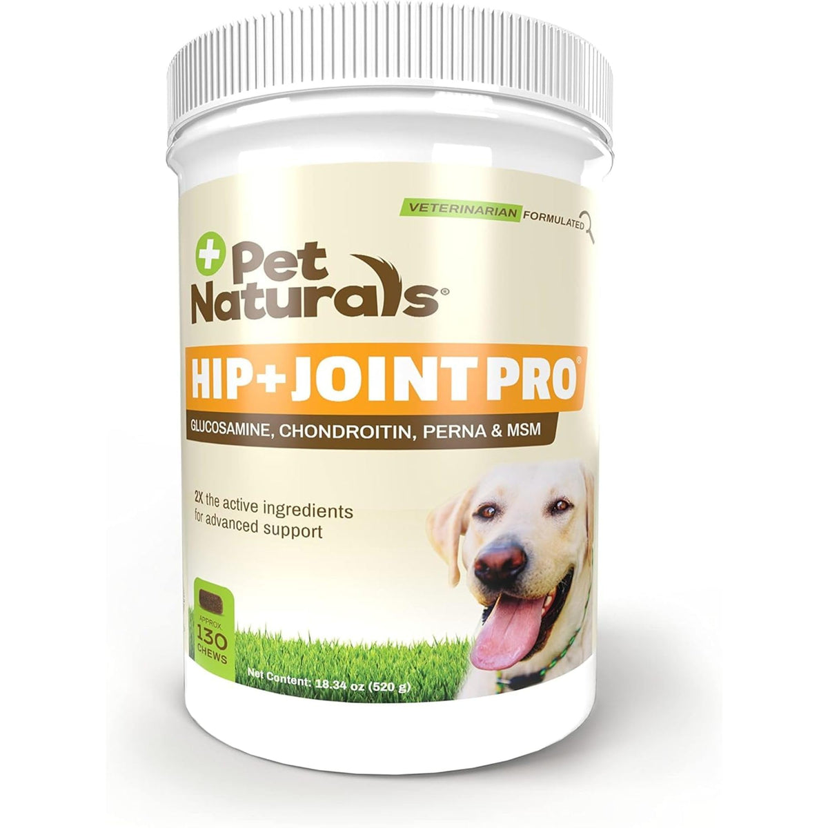 Pet Naturals emballage avant montrant 130 mastics, facilite le ravitaillement