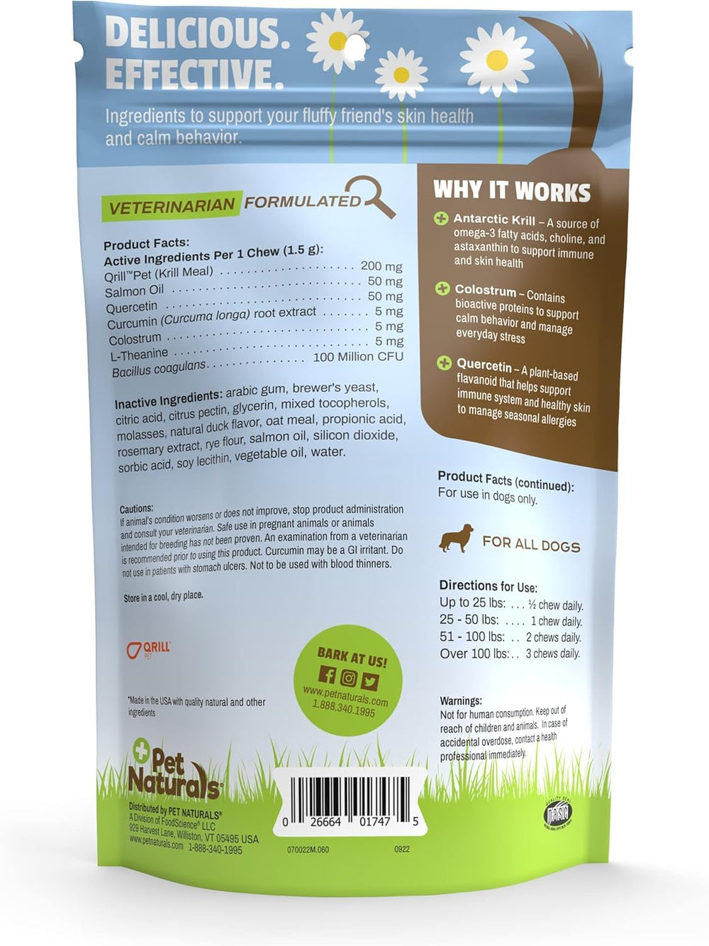 Pet Naturals chien heureux en parc après supplémentation, met en avant bien-être visible