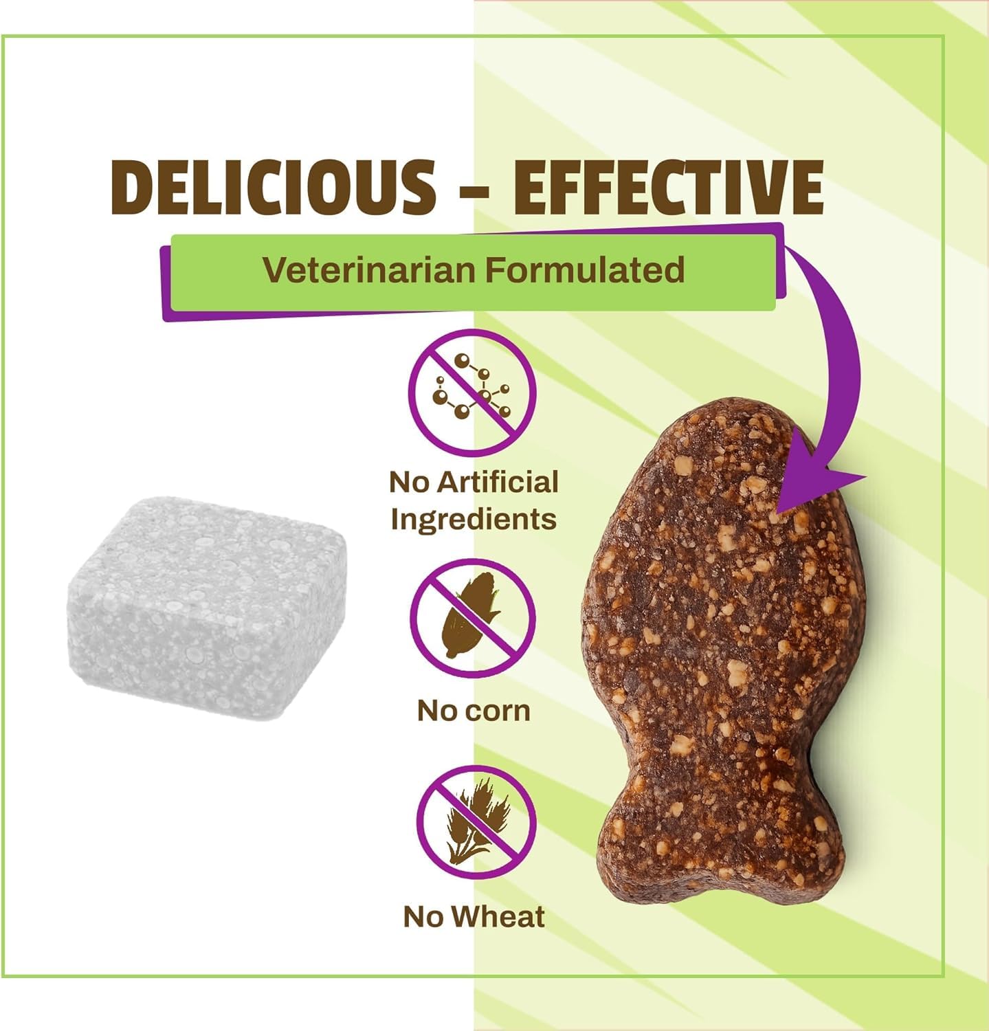 Pet Naturals comparaison taille près d’une patte pour évaluer portion